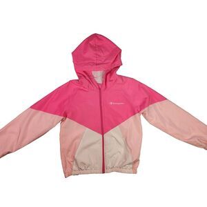 Champion Authentic Athleticwear Girls Pink Colorblock Jacket Windbreaker sz L